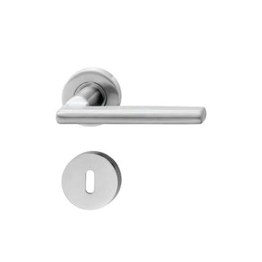 Tay nắm gạt thiết kế nắp chụp tròn kiểu oval  thích hợp cửa gỗ, cửa thép màu chrome mờ